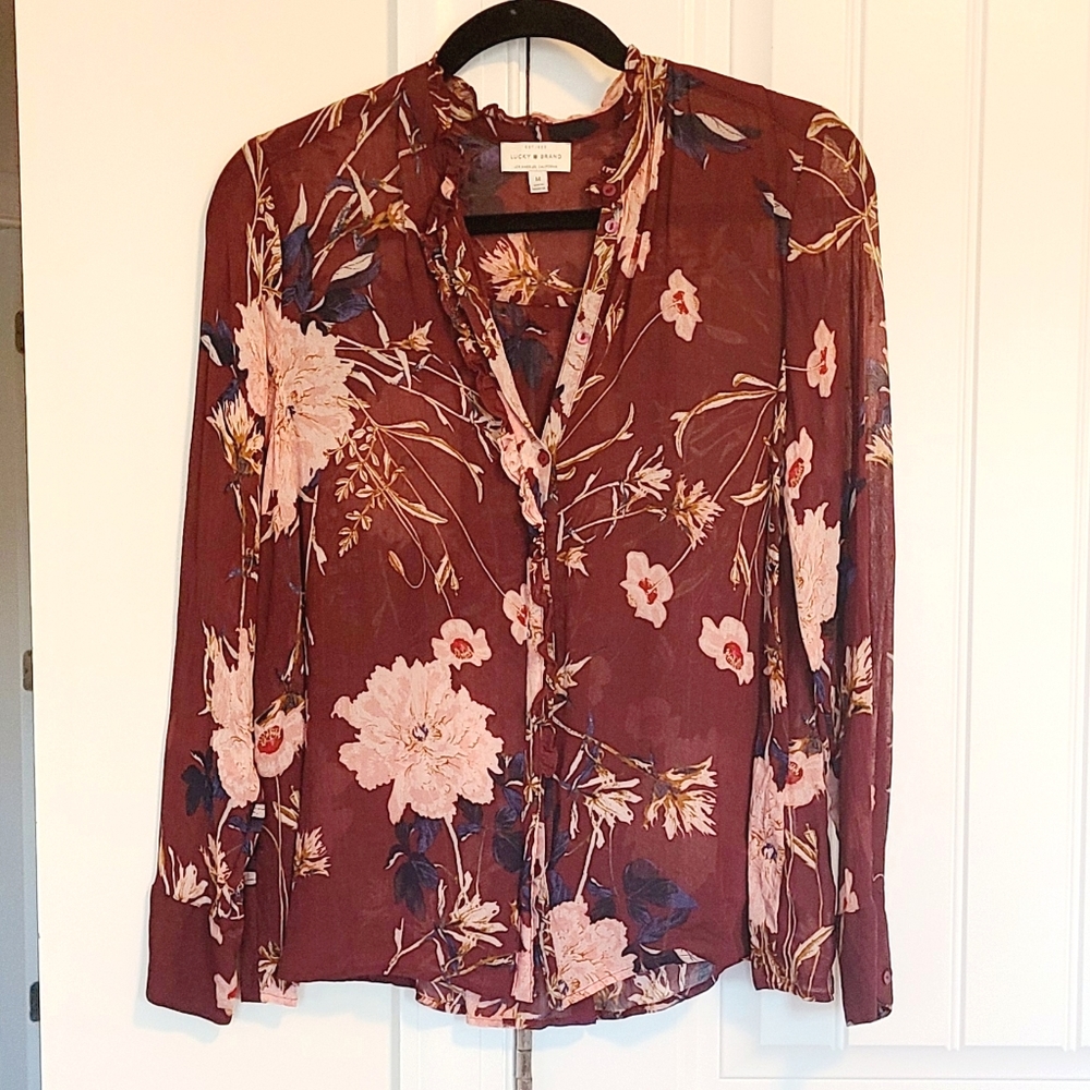 Lucky Brand Floral Long Sleeve Top